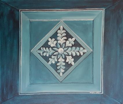 Ornament Pungartnikove hiše (Akril-platno - 2022) Ana Berginc